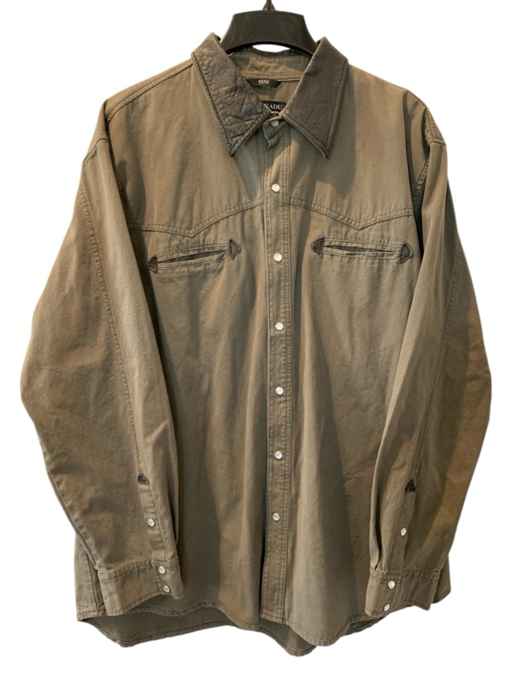 KAKADU TRADERS AUSTRALIA Men’s Nashville Shirt Jacket Leather Collar 5S02 XL